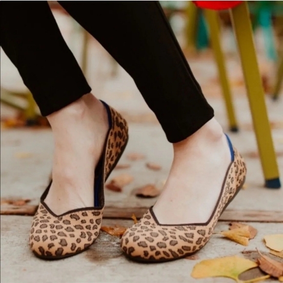 Rothys The Flat Round Toe Spotted Animal Leopard Cheetah Brown RETIRED Print 7.5 - Picture 10 of 11